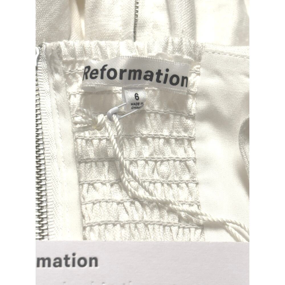 Reformation NWT Balia Linen Midi Dress Sz 4 White Sleeveless Cottagecore… - Picture 4 of 7